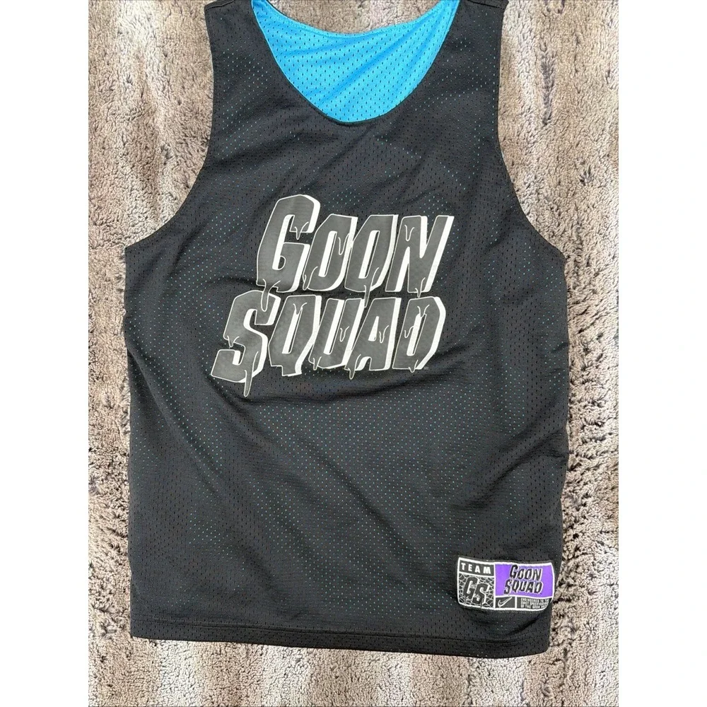 Nike Unisex Blue Black Tune Goon Squad Space Jam Reversible Basketball Jersey Lg